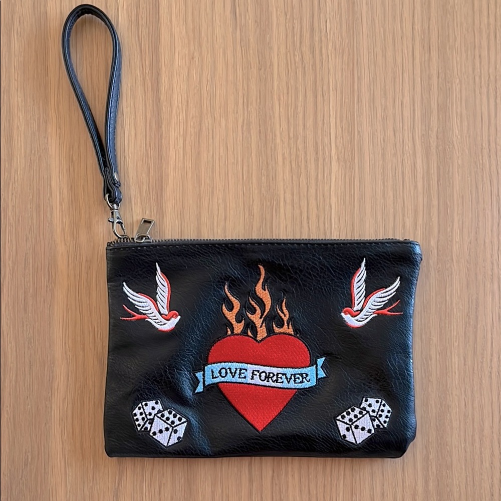 Stradivarius, Womenβs Rare Embroidered wristlet bag,
